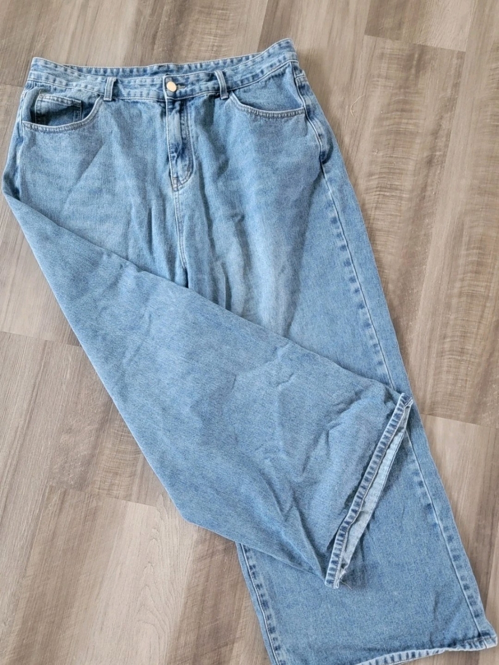 Cider Women's Blue Denim Wide-Leg Baggy Jeans 5-Pocket Plus 1XL